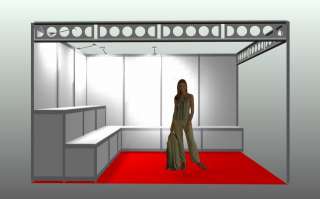 System messestand 12m² in 3m x 4m   Gebraucht   Eckstand kaufen 