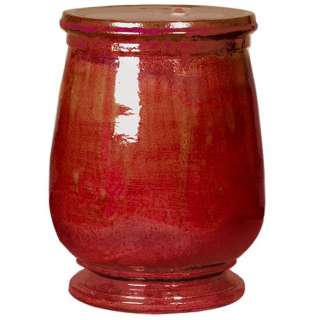 Tuscan Red Urn Shaped Ceramic Garden Stool Seat  