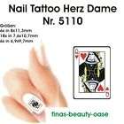 Nail Tattoo Sticker Poker Karte Herz Dame, Nr. 5110 Artikel im finas 