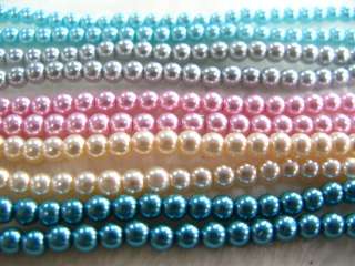   Strands 4mm Mixed Glass Pearl Craft Loose Bead bdc6 10 Jewelery making