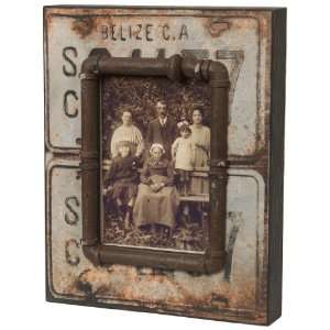   Distressed Wood Licence Plate Motif Picture Frame