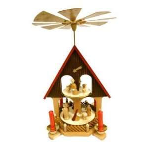 Two Tier Nativity Pyramid Candle Holder 