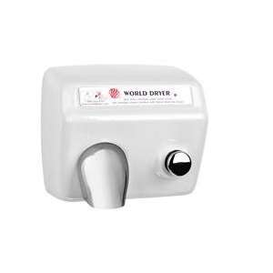  A5 974 Push Button Hand Dryer   Cast Iron White   By World 