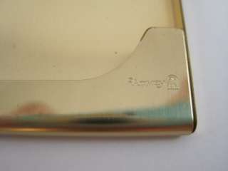 Gold Tone AMWAY Vintage Business Card Holder W/ Felt Case Pouch Signed 