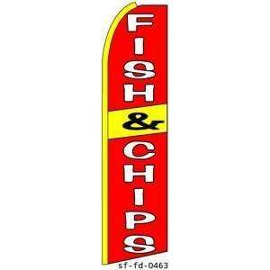  Fish & Chips Extra Wide Swooper Feather Business Flag 