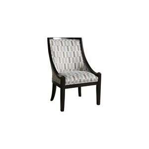  Powell High Back Accent Chair   Brown & Blue Pattern