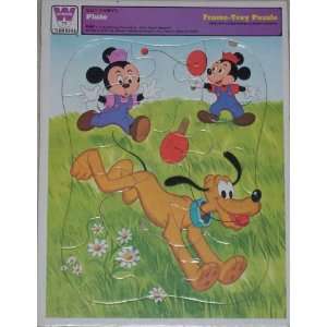  Disneys PLUTO 12 Piece Puzzle Mickey Mouse Frame Tray 