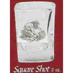 Gold Miner Square Shot Glass 2oz Set of 2  Kitchen 