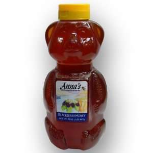 Annas Honey Blackberry Honey Bear   12 Grocery & Gourmet Food