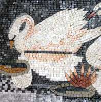 39 x 26.52 Swan design mosaic mural hanging art tile  