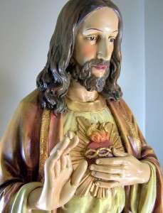   Jesus Immaculate Heart Virgin Mary Church Chapel Statue Pray  