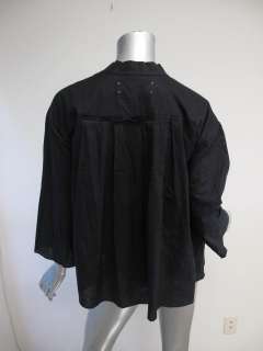 Marni Estate 2009 Black Long Sleeve Pleated Front Oversized Blouse 40 