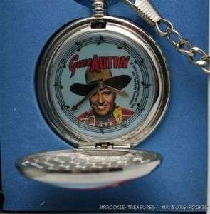 NEW GENE AUTRY COPYRIGHTED POCKET WATCH & CHAIN  