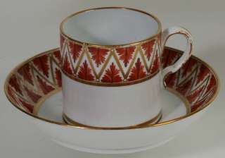 Offeringan Antique Worcester Porcelain Coffee Can and Saucer, circa 