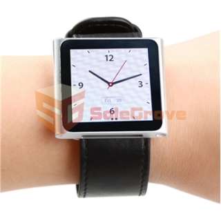 Leather Wrist Band Watch Strap+LCD for iPod Nano 6th 6G  