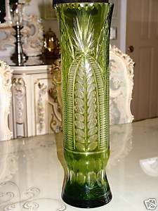HAND CUT LEADED CRYSTAL VASE   MADE IN POLAND  