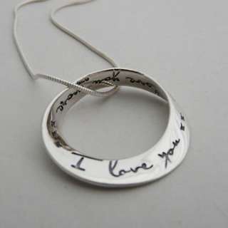 love you more mobius pendant 16 silver necklace Necklaces 