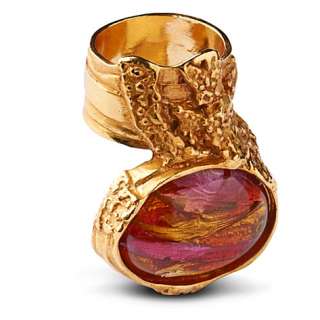 Arty gold plated oval ring   YVES SAINT LAURENT   Rings   Jewellery 