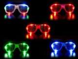  Blinkende LED Atzenbrille Shutter Shades ohne Glas viele 