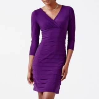    American Living Purple Shutter Pleat Dress  