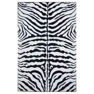 LA Rug Inc. Supreme Zebra Skin Blackand White 5 ft. 3 in. x 7 ft. 6 in 