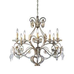 Hampton Bay Allure 8 Light Hanging Silver and Gold Chandelier 14441 