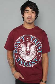 DTA The New World Crest Tee in Burgundy Cyan and White  Karmaloop 