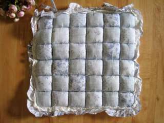 Pretty Blue Flower Crochet Lace Frill Chair Pad Mat  