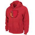 Boston Braves Red Silver Era Retro Logo Full Zip Hooded Sweatshirt