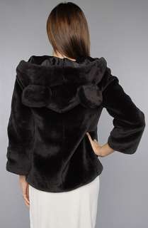 Sauce The Mickey Ear Coat in Black Vegan Fur  Karmaloop   Global 