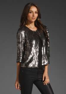 MILLY Liza Sequin Jacket in Gunmetal  