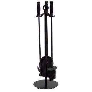 UniFlame 4 Piece Fireplace Tool Set With Cylinder Handles F 1048 at 