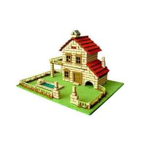Haus mit Pool Modellbau Keramik Miniatur Bausatz  Spielzeug