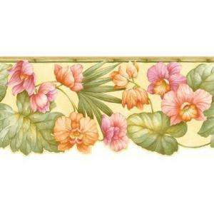 The Wallpaper Company 9 in x 15 ft Bright Pink and Orange Tropical 