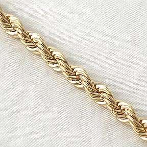 MENS 20 14KT GOLD GF ROPE CHAIN NECKLACE 6MM  