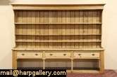 Pine 13 Antique Welsh Dresser, Pewter Cupboard or Back Bar  