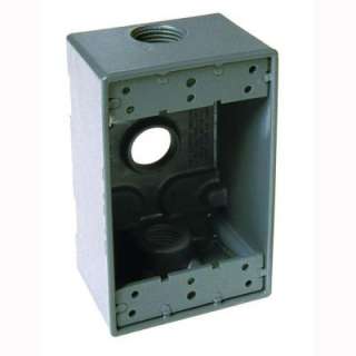 Bell 2 in. Single Gang 3 Hole 3/4 in. Outlet Gray Weatherproof Box 