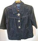 Ladies Womens Baccini Blue Jean Denin Cotton Jacket Peacoat Size 