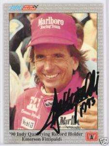 EMERSON FITTIPALDI AUTO 1991 AW INDY 500 RACING CARD  