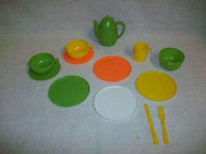 Vintage HONG KONG Plastic Toy Play Kitchen Dinnerware  