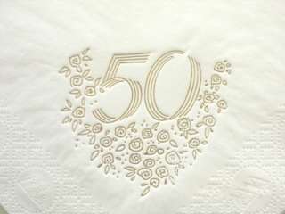 große Servietten zur 50 Hochzeitstag, Goldhochzeit  