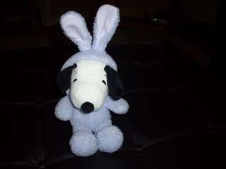 Snoopy Easter Bunny Stuffed Plush Doll Peanuts 15 HTF  