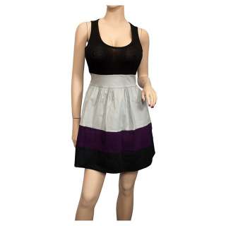 Plus Size Color Block Mini Dress Purple  
