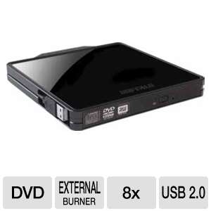 Buffalo DVSM PC58U2VB MediaStation Slim Portable 8x DVD Burner   DVD 