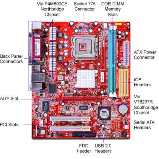 MSI PM8M3 V Via Socket 775 MicroATX Motherboard / Audio / Video / AGP 