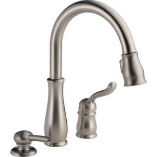 Leland Single Handle Pull Down Sprayer Kitchen Faucet in Stainless 