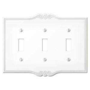  Charelston 3 Gang White Toggle Wall Plate 6PCW103 