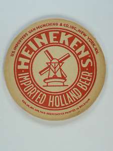 1930s Heinekens THICK 4½ inch 2 sided Beer Coaster  