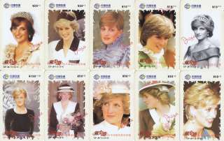 T13 China Princess Diana phonecards 10pcs  