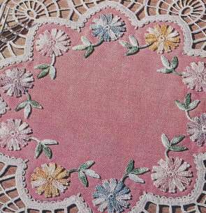 Vintage Crochet Pattern Flower Applique Embroidery Mat  
